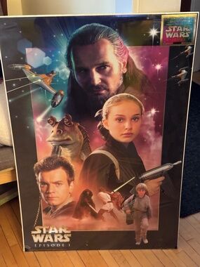 VINTAGE 1999 STAR WARS Episode 1 Heroes Chrome Poster Movie UNOPENED